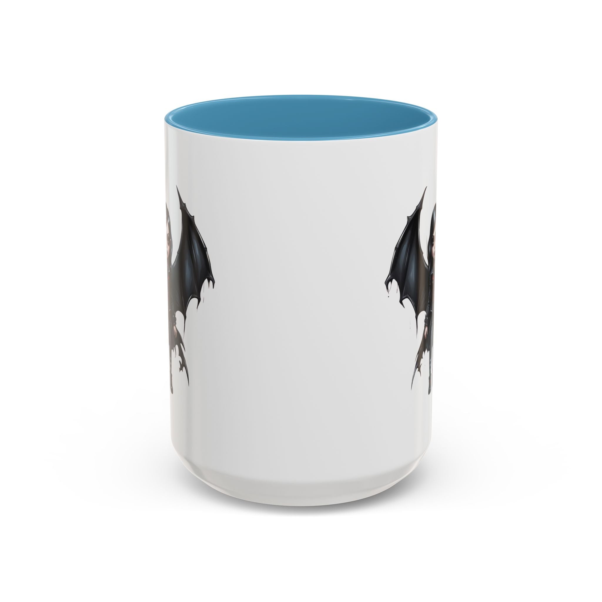 Gothic vampire girl with bat wings horror art Accent Coffee Mug (11, 15oz) vamp18