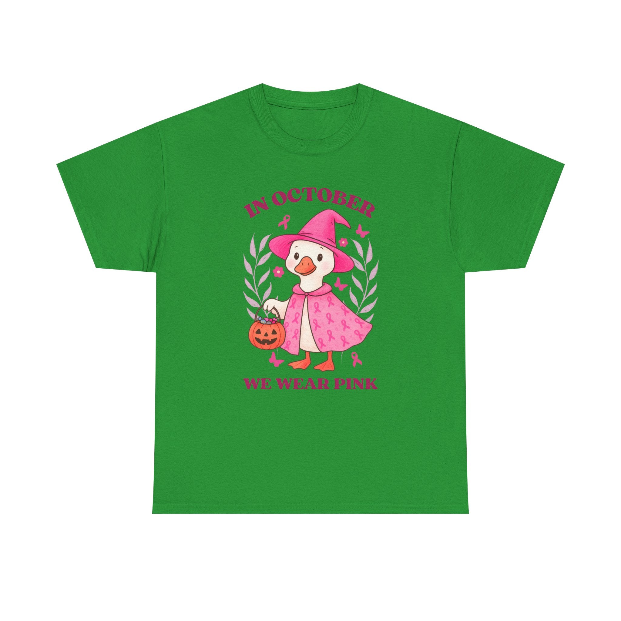 Breast Cancer Awareness Tee, Cute Pink Duck Shirt for October, Unisex Cotton T-Shirt, Awareness Month Apparel, Funny Halloween Outfit