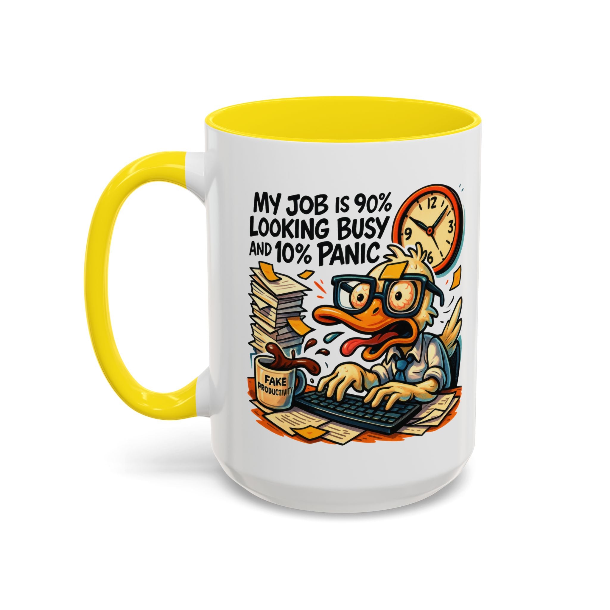 Funny Office Duck Coffee Mug | Perfect Gift for Office Workers, Desk Jokes, Humor, Funny Barista Mug, Creative Gift Idea