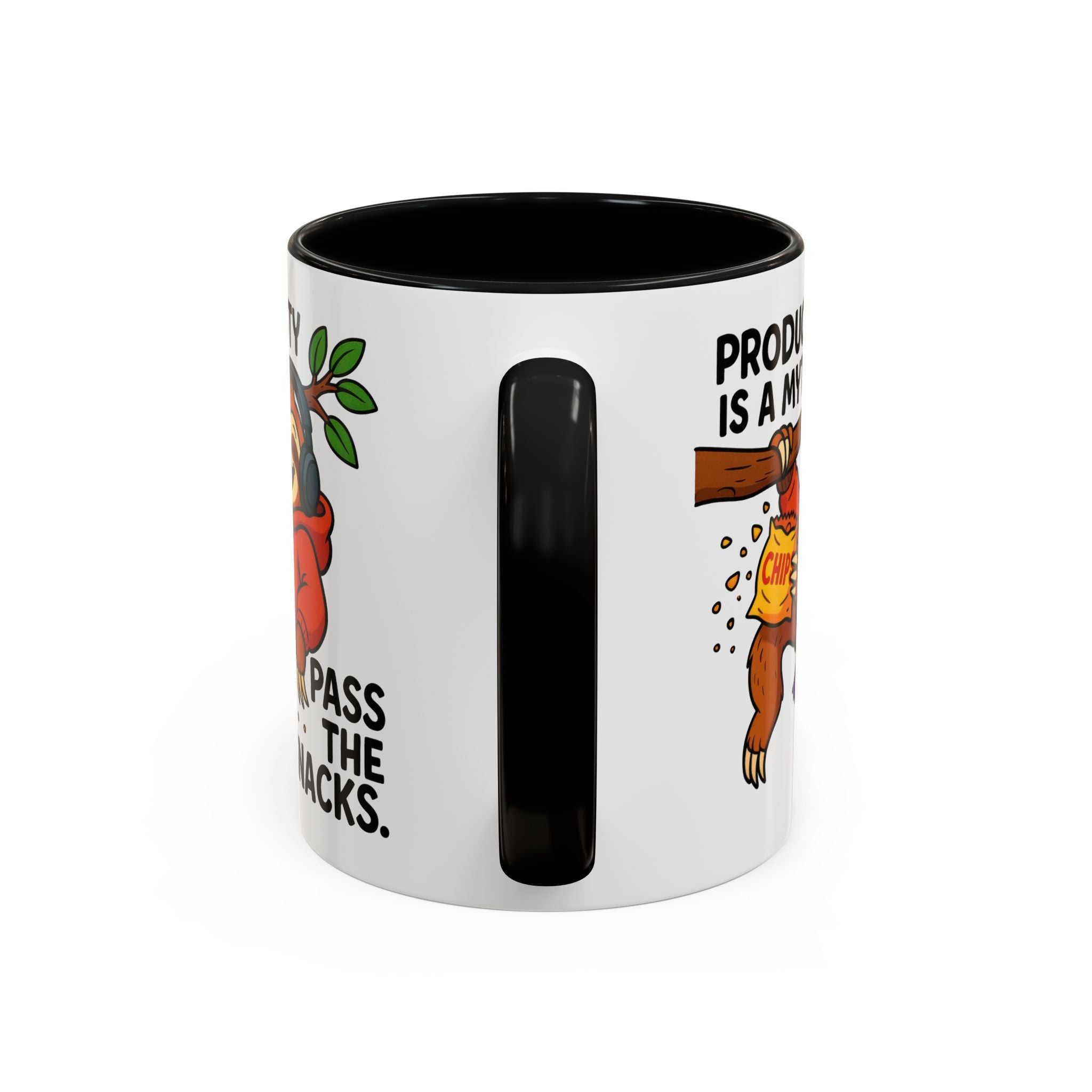 Funny Sloth Coffee Mug, Humor Mug Gift, Productivity Myth Mug, Cute Sloth Cup, Quirky Office Mug