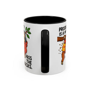 Funny Sloth Coffee Mug, Humor Mug Gift, Productivity Myth Mug, Cute Sloth Cup, Quirky Office Mug