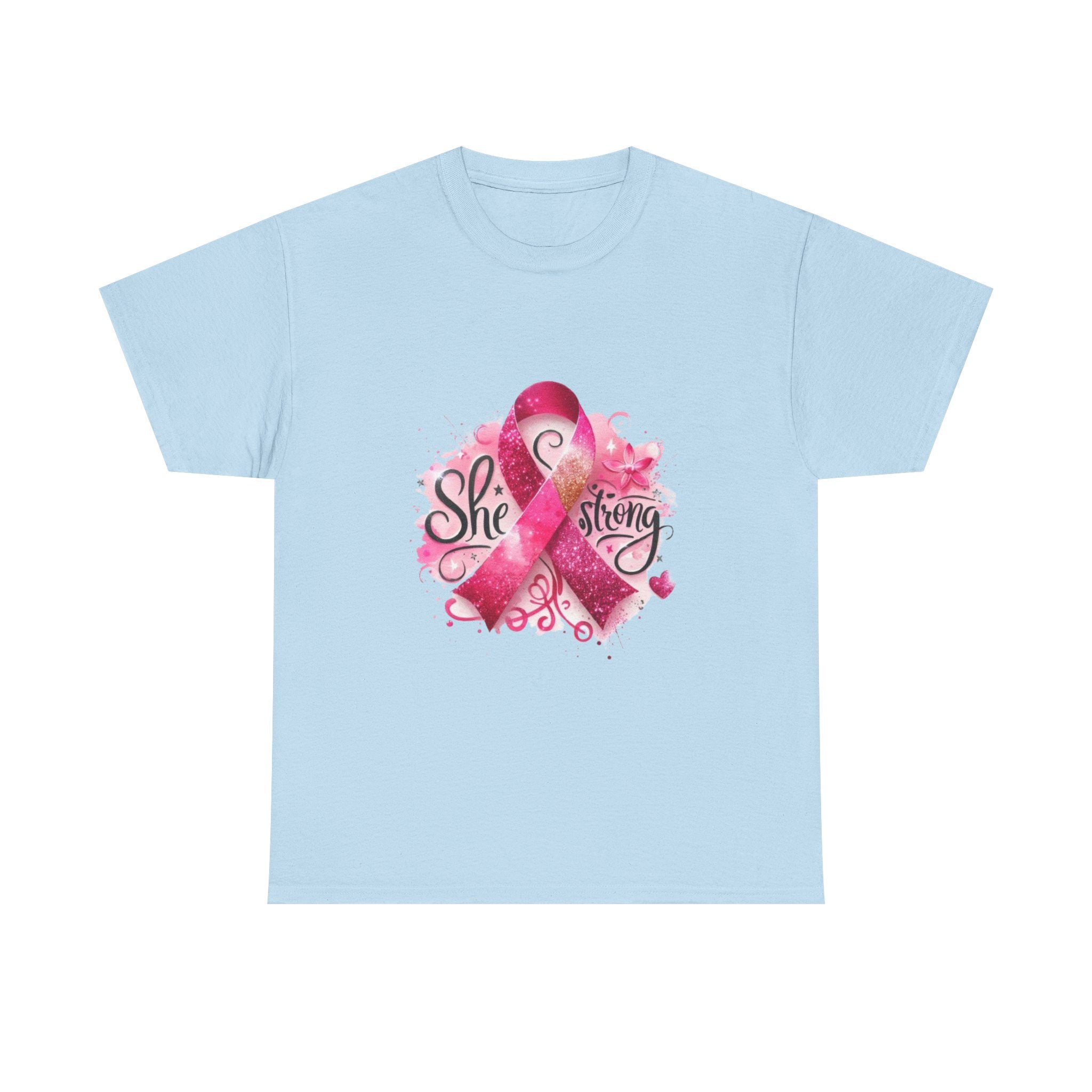 Breast Cancer Awareness Tee - She's Strong, Gift for Survivors, Supportive T-Shirt, Awareness Month, Inspirational Apparel