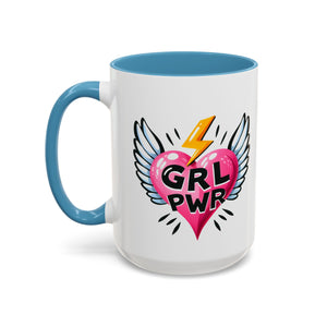Empowering Heart Coffee Mug | Inspirational Gift for Women, GRL PWR Mug, Cute Kitchen Decor, Unique Friendship Gift, Motivational Coffee Cup