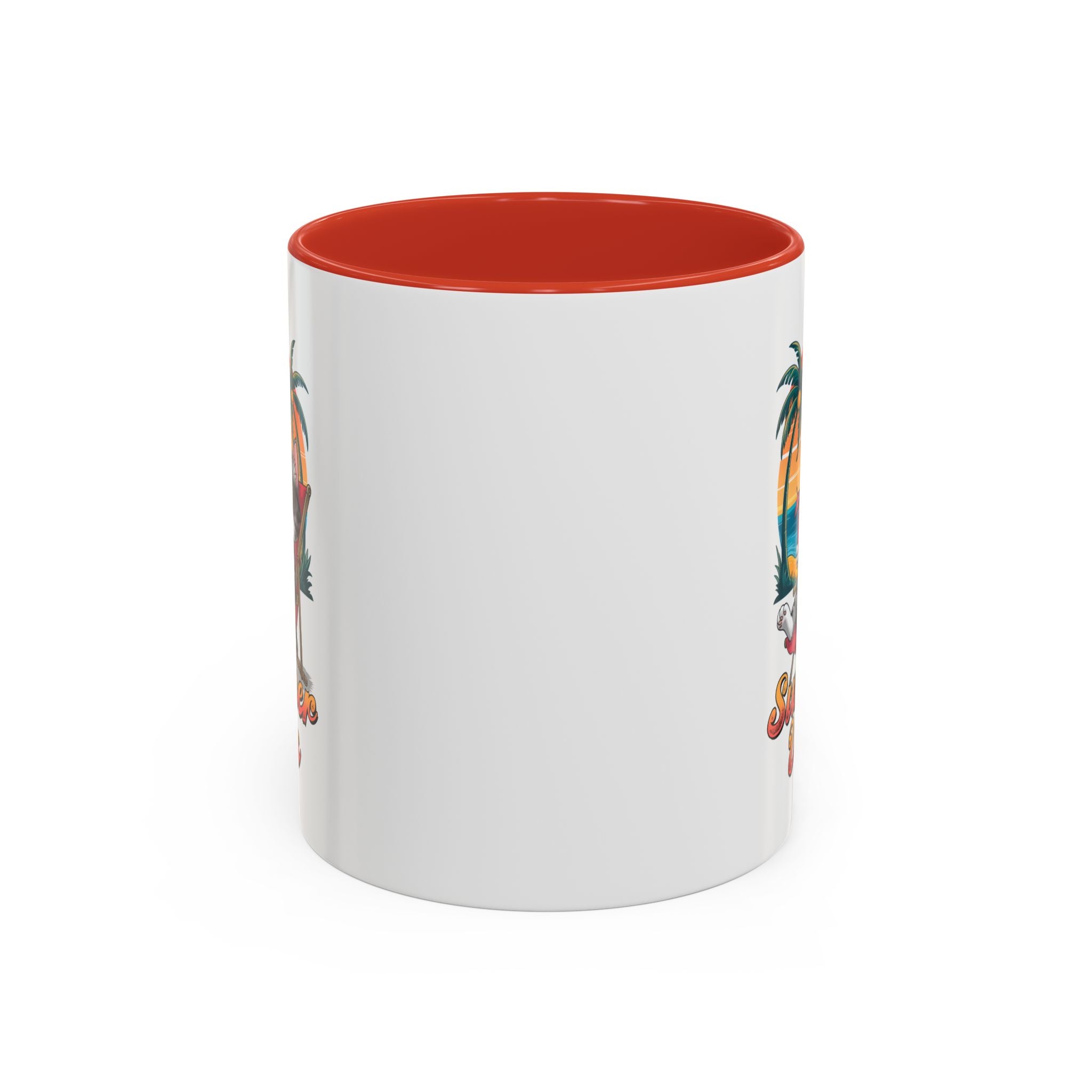 Summer Vibes Coffee Mug, Tropical Cat Mug, Beach Lover Gift, Fun Animal Sipware, Vacation-themed Drinkware, Pet Lover Cup