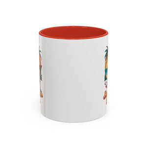 Summer Vibes Coffee Mug, Tropical Cat Mug, Beach Lover Gift, Fun Animal Sipware, Vacation-themed Drinkware, Pet Lover Cup