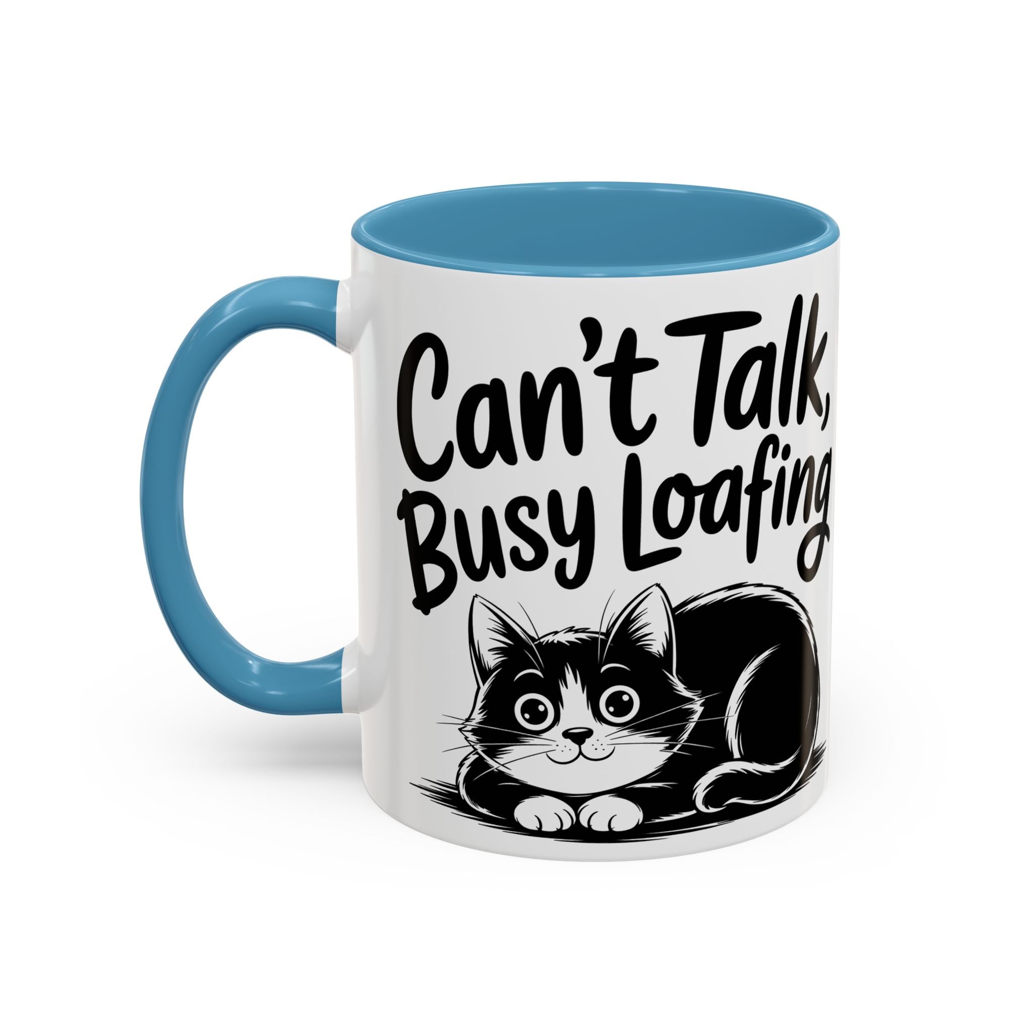 Can't Talk, Busy Loafing Cat Coffee Mug — Cute Cat Lover Gift (11/15oz)