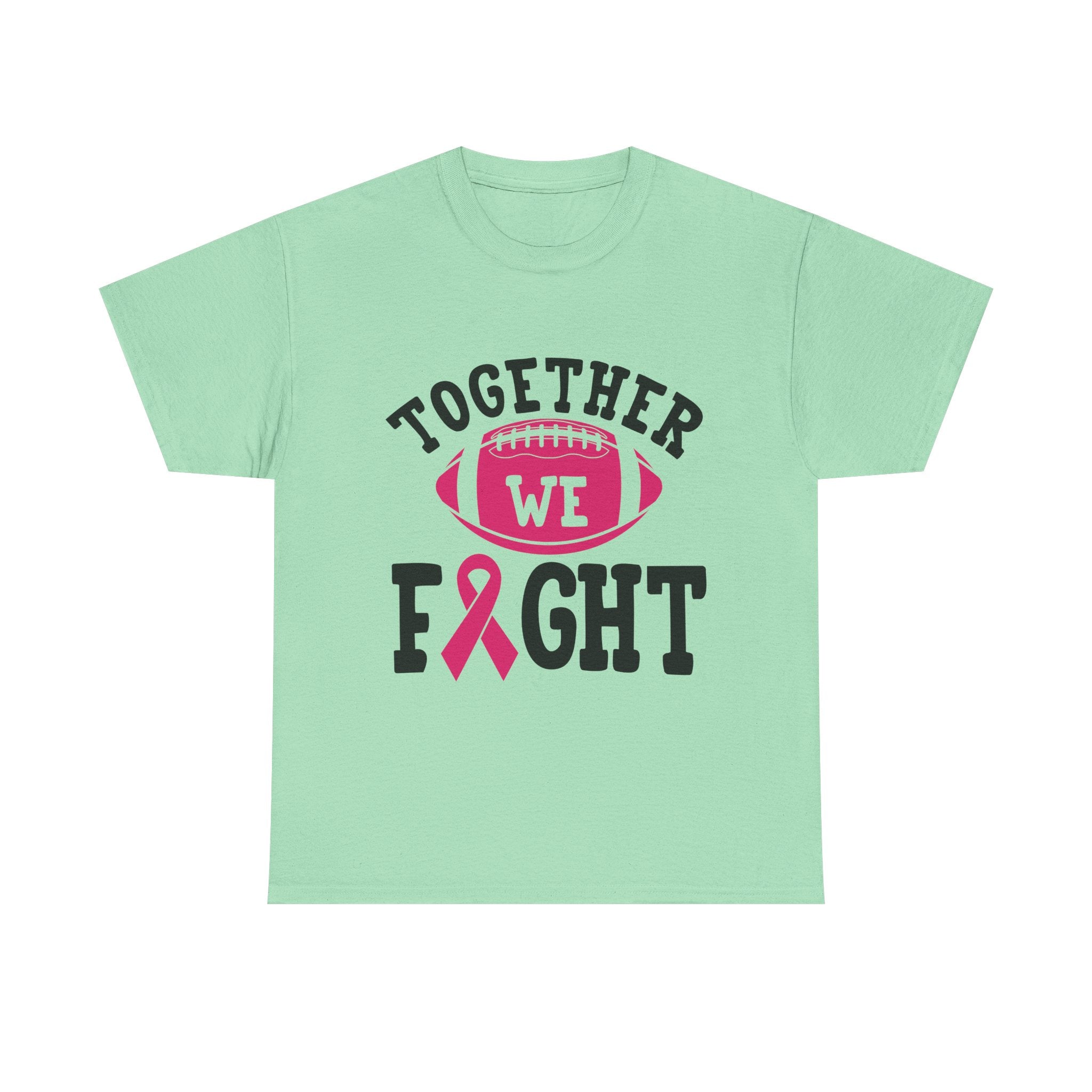 Together We Fight Football Tee, Awareness T-Shirt, Breast Cancer Support Shirt, Unisex Cotton Tee, Game Day Apparel, Gift for Him/Her