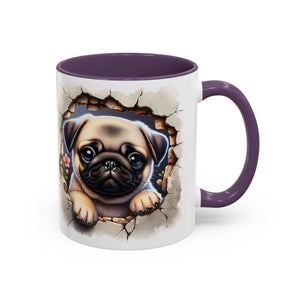 Pug In A Wall Coffee Mug - Cozy Ceramic Cup for Dog Lovers - Cute Pet Gift for Birthdays, Anniversaries, and Holidays