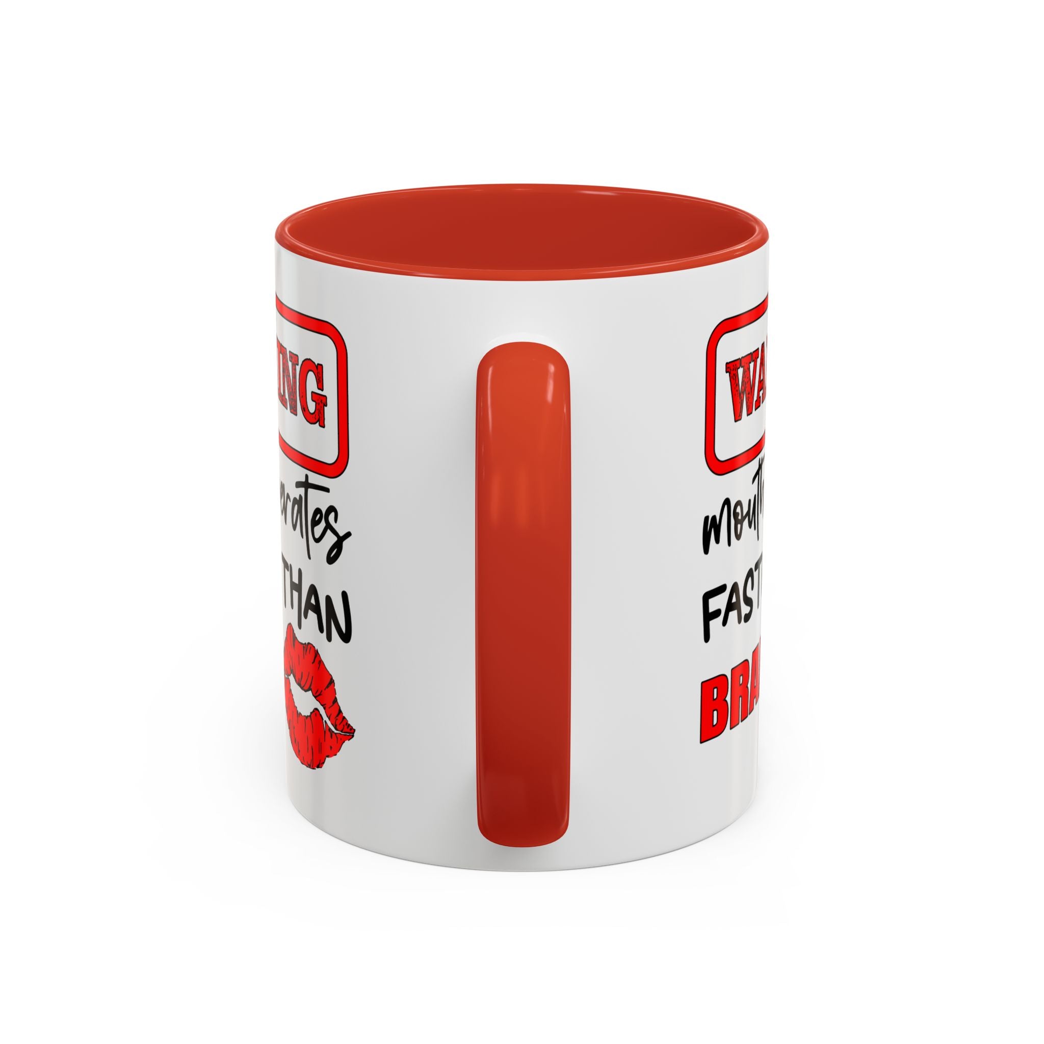Funny Warning Coffee Mug - 'Mouth Operates Faster Than Brain' - Perfect for Coffee Lovers