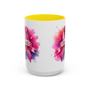 cancer awareness Inspirational Coffee Mug, Healing Ribbon Mug, Gift for Cancer Survivors, Motivational Drinkware, Support