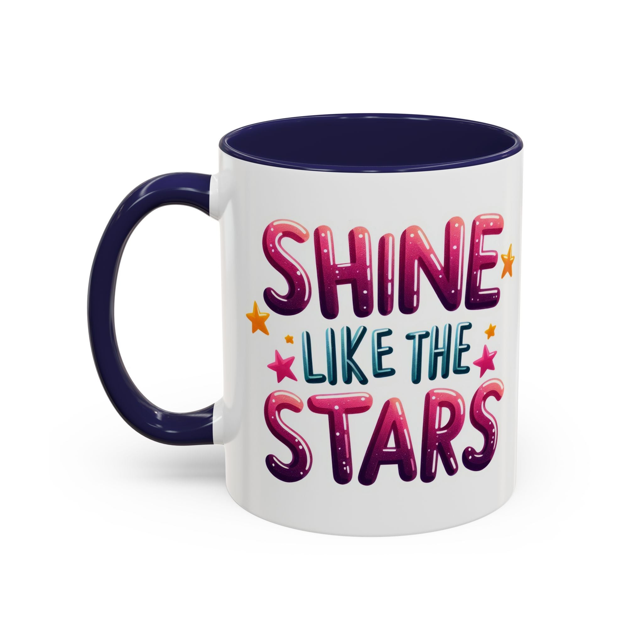 Accent Coffee Mug – "Shine Like the Stars" Inspirational Ceramic Mug
