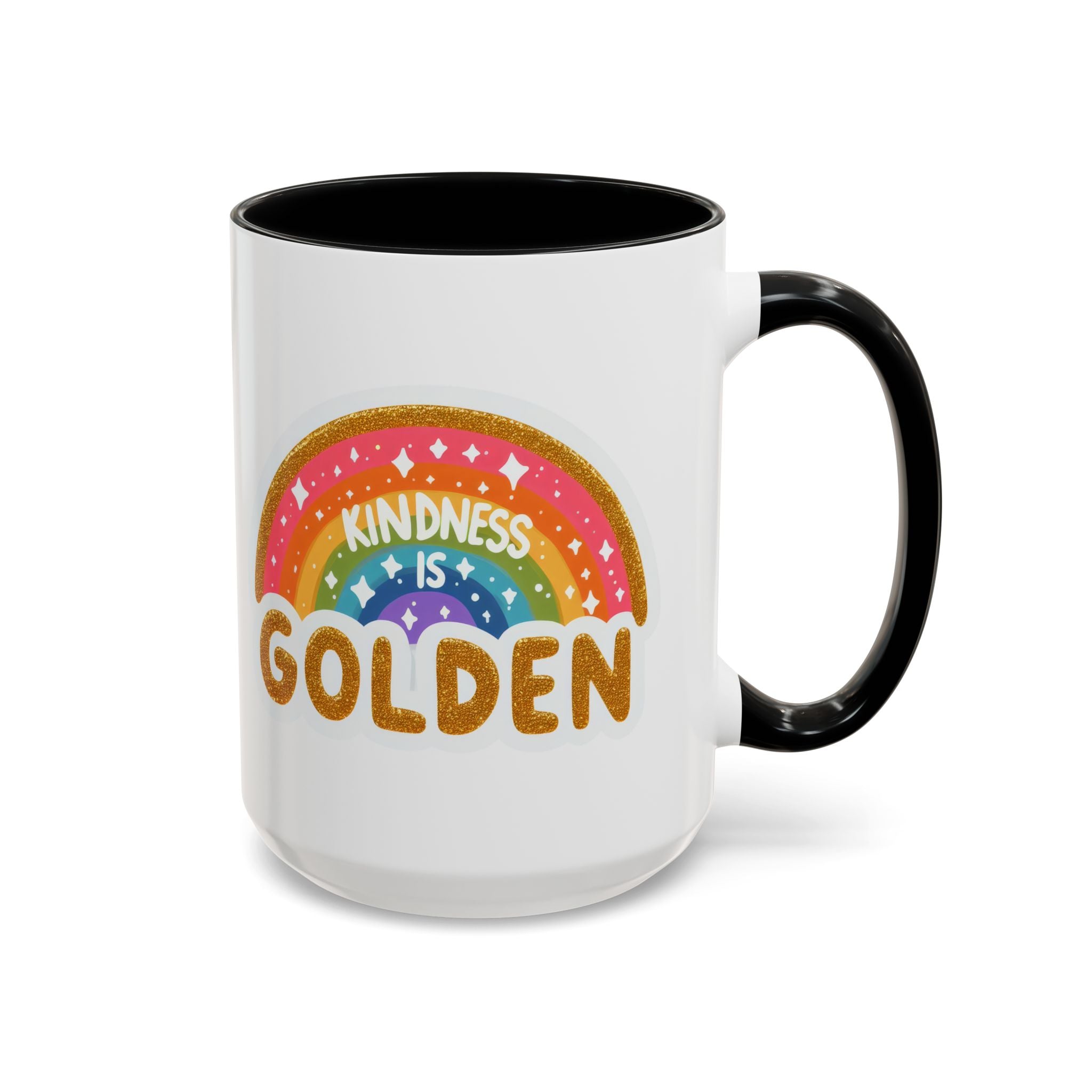 Kindness Is Golden Rainbow Accent Coffee Mug (11/15oz)