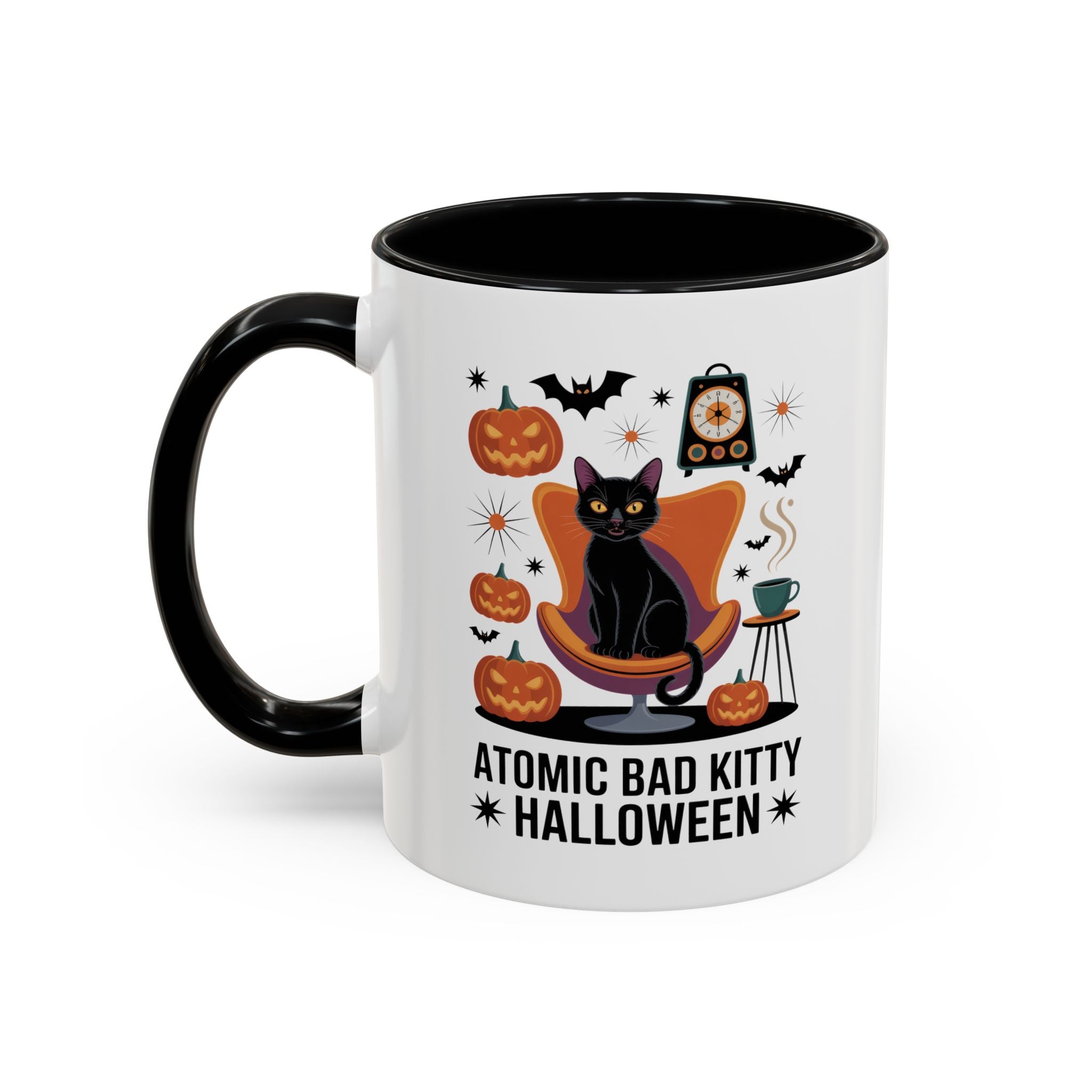 Halloween Themed Coffee Mug – Atomic Bad Kitty Design