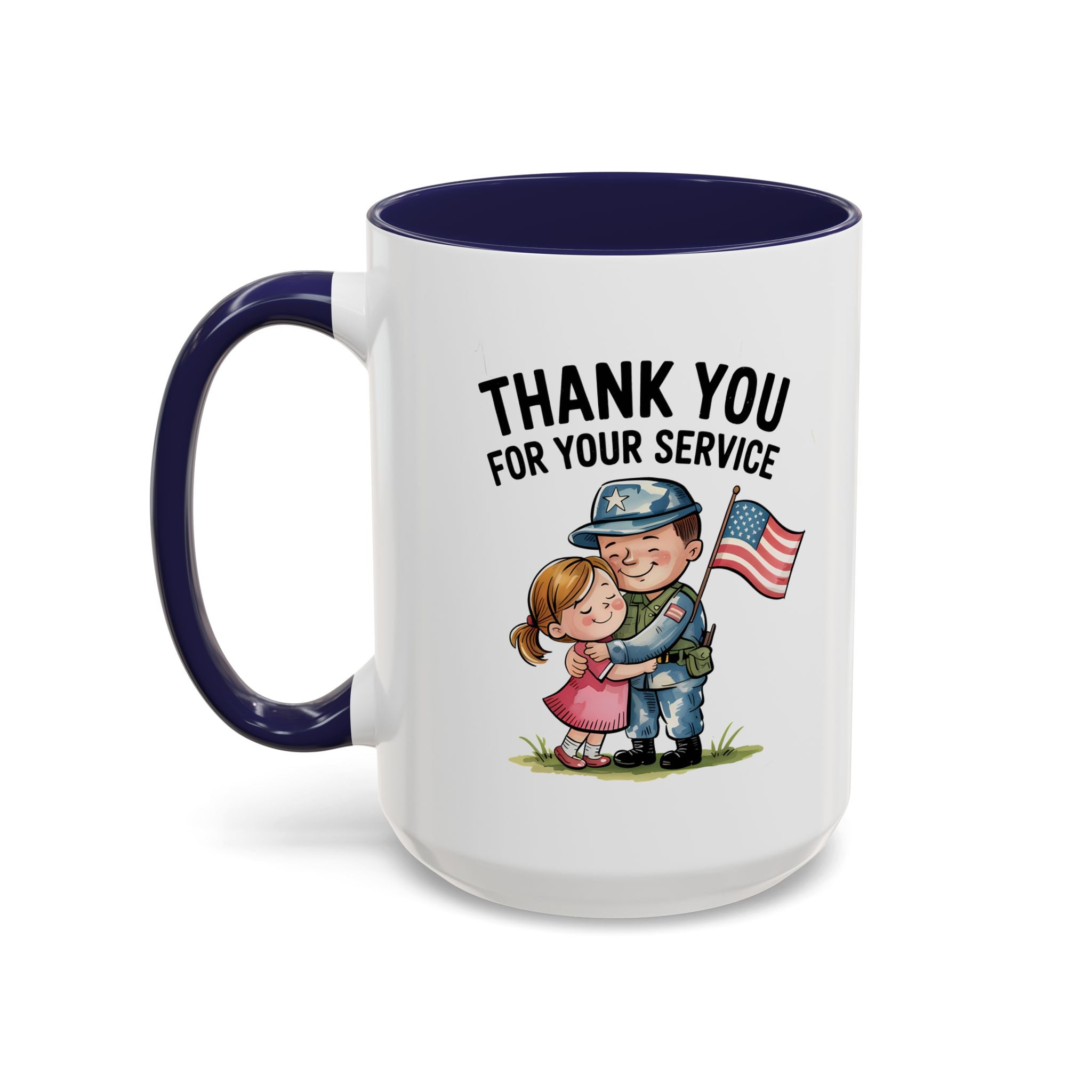 Thank You for Your Service Coffee Mug - 11oz & 15oz Accent Mugs for Veterans Appreciation