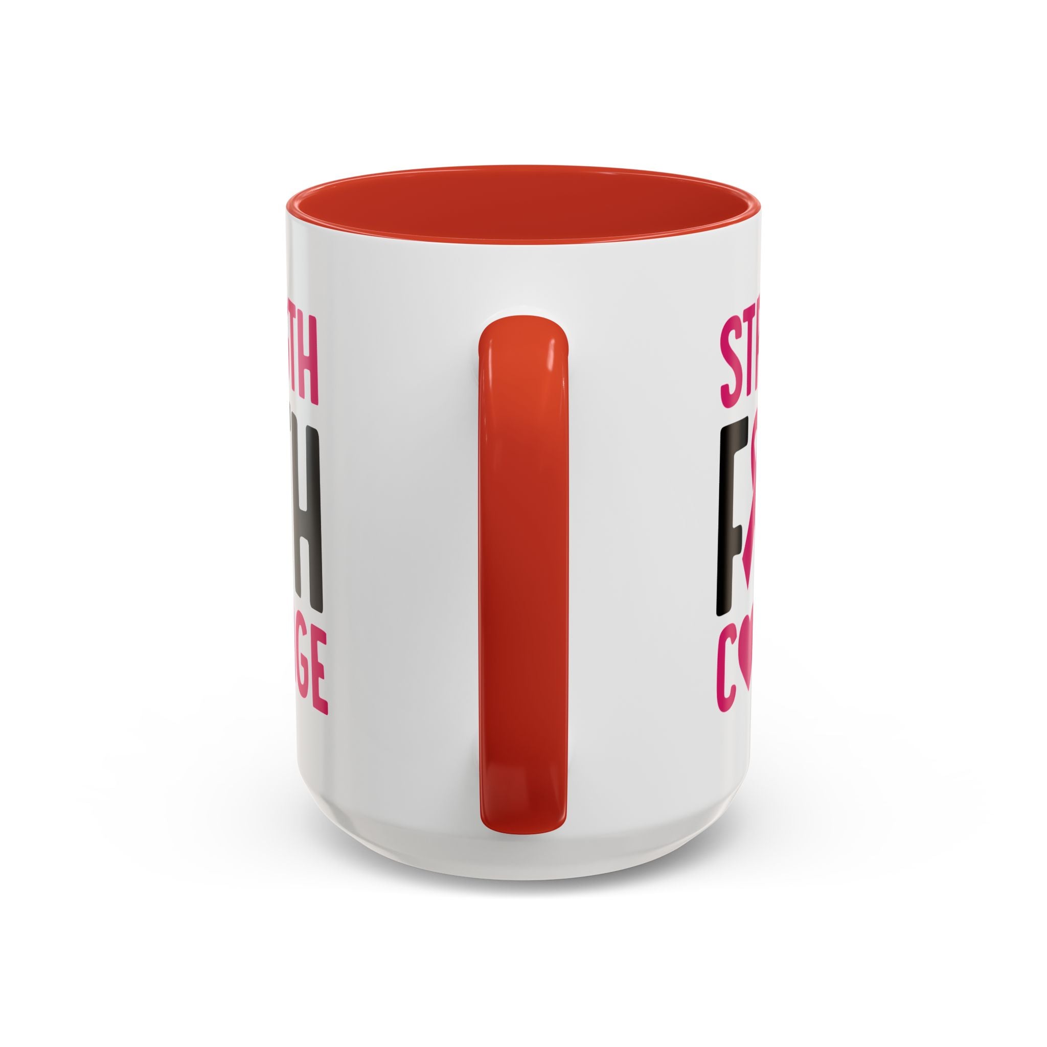 Inspirational Coffee Mug: Strength, Faith, Courage - Gift for Survivors, Awareness Events, Supportive Home Decor, Encouragement