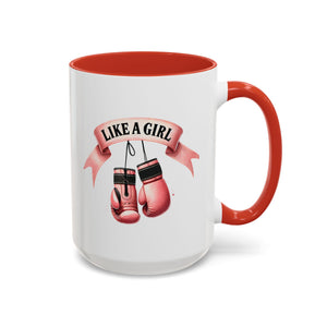 Boxing Motivation Coffee Mug | Like a Girl | Empowerment Gift, Sports Mug, Inspirational Gift, Fitness Accessory, Coffee Lover
