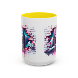Spooky Zombie Accent Coffee Mug | Halloween Gift, Horror Decor, Unique Coffee Cup, Gothic Style, Zombie Art