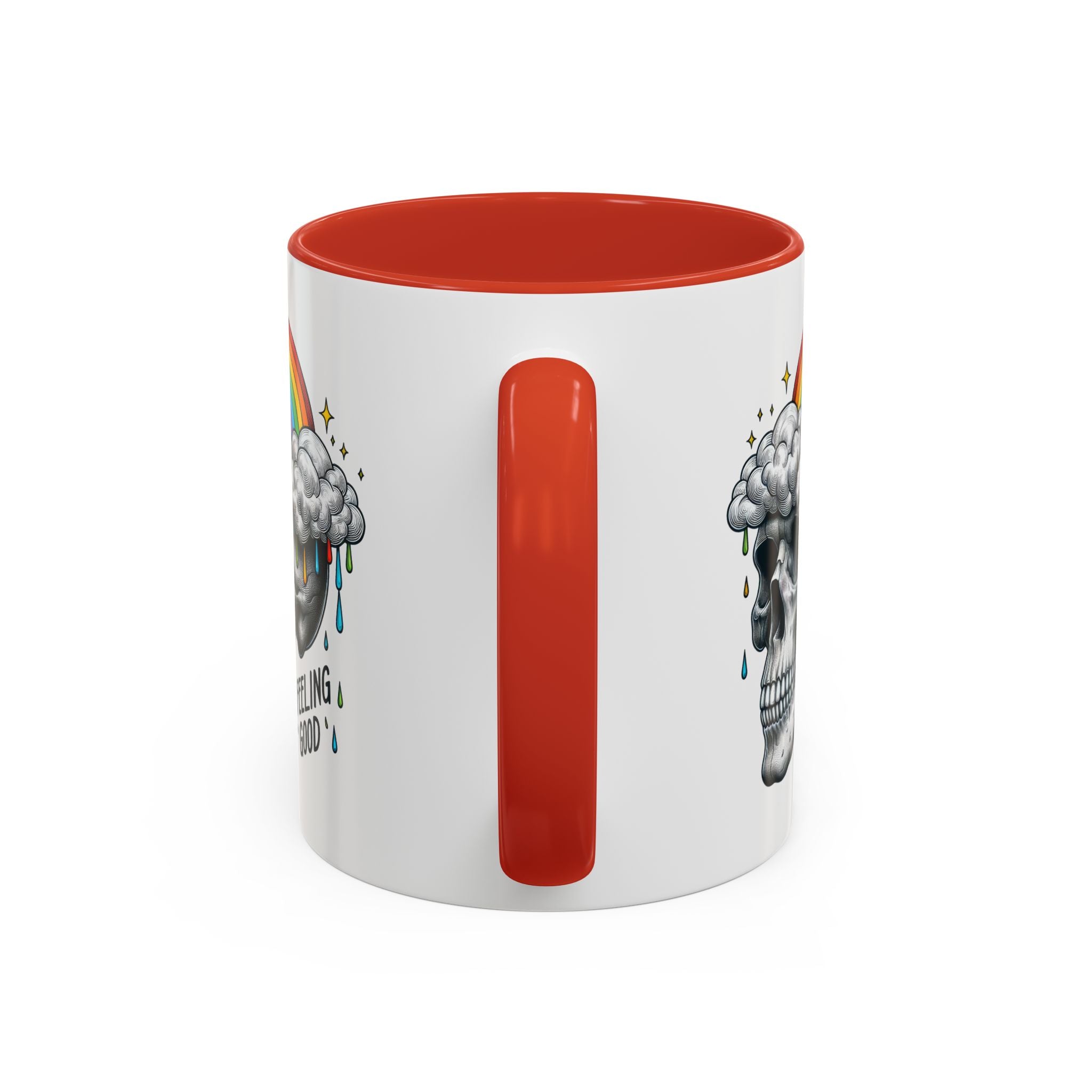 Skull Rainbow Coffee Mug, Unique Gift for Coffee Lovers, Halloween Decor, Daily Motivation Mug, Fun Skull Design