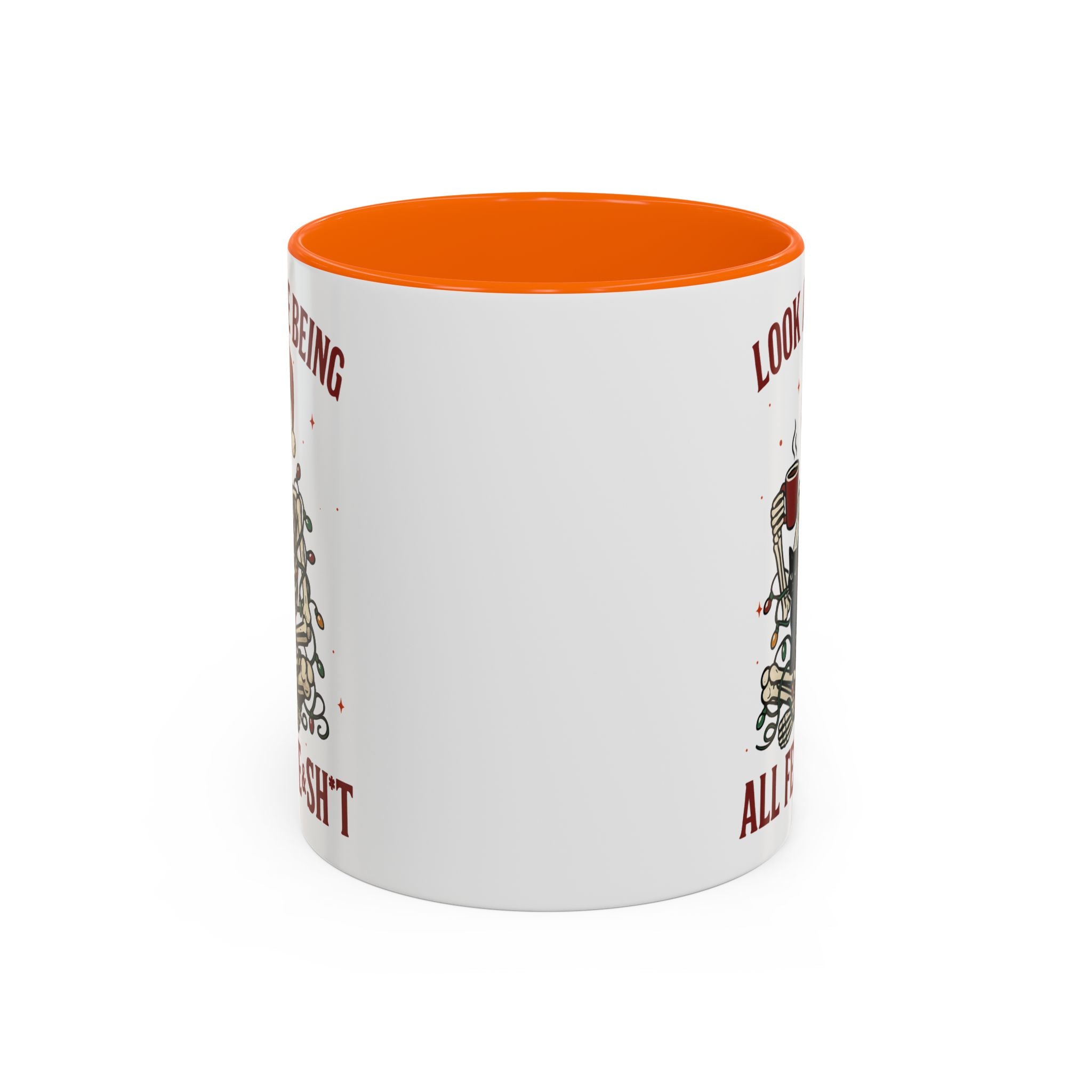 Festive Skeleton Christmas cheer winter Coffee Mug funny adult humor cup