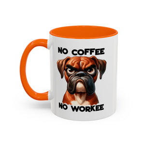 Boxer Dog Coffee Mug - No Coffee No Workee, Funny Dog Lover Gift, Pet Owner Tea Cup, Animal Lover Kitchen Decor, Boxer Mom Mug