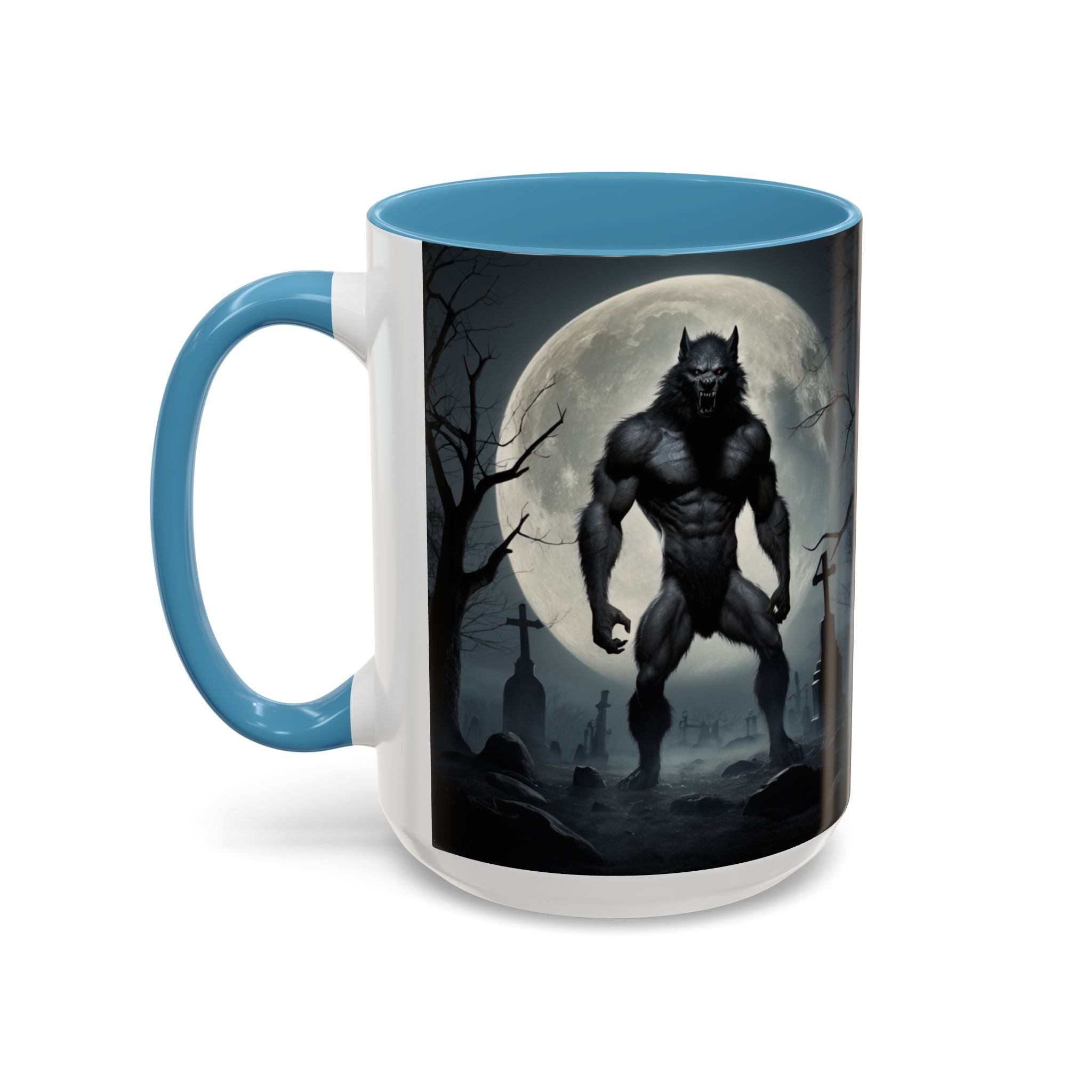 Werewolf Moon Coffee Mug — Gothic Graveyard Accent Mug (11/15oz) fantasy