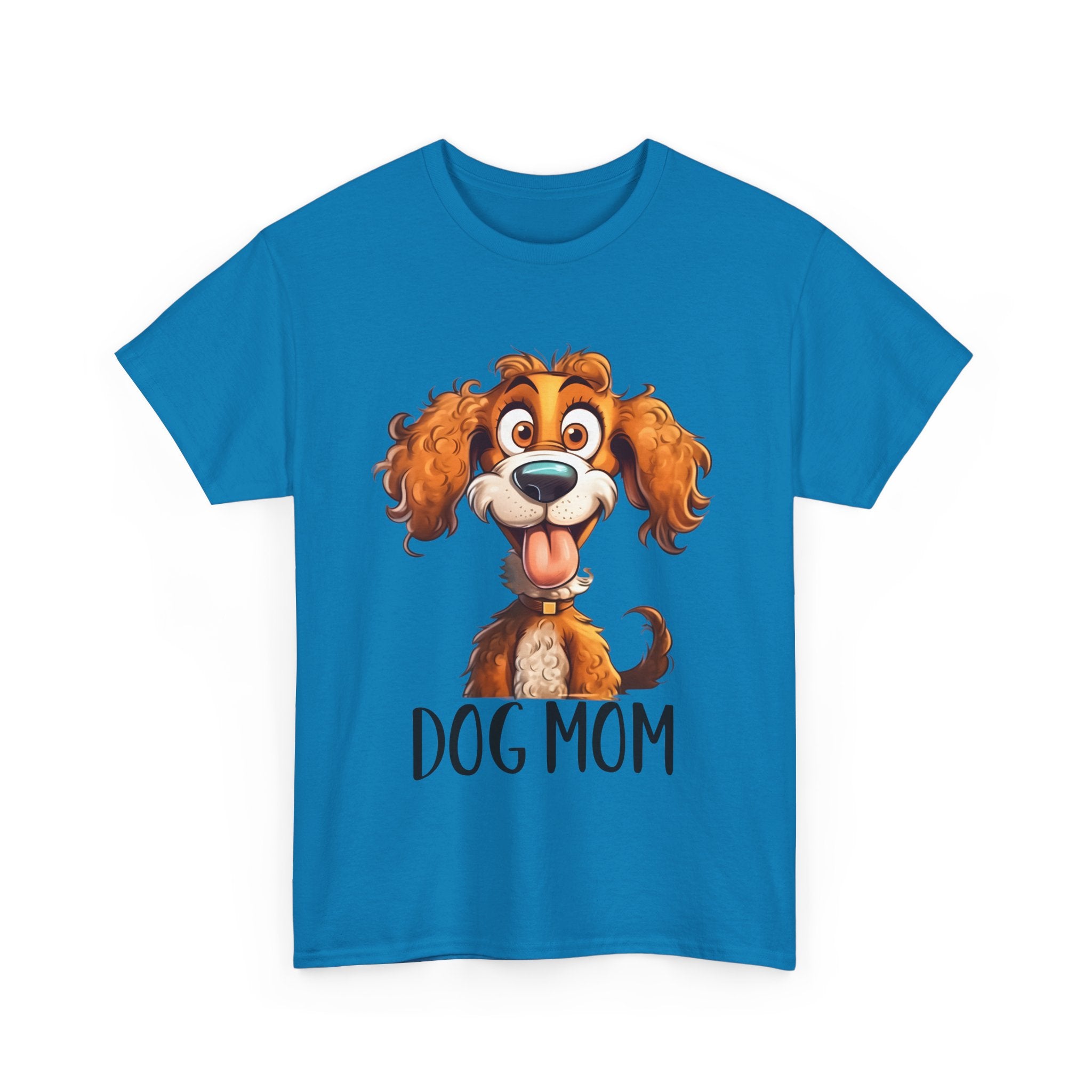 Dog Mom Unisex Heavy Cotton Tee, Pet Lover Shirt, Gift for Dog Lovers, Animal T-Shirt, Cute Dog Graphic Tee