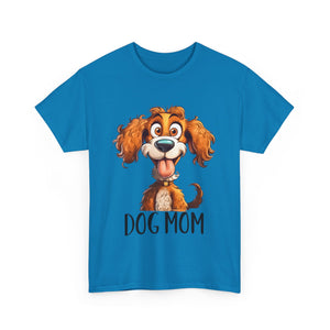 Dog Mom Unisex Heavy Cotton Tee, Pet Lover Shirt, Gift for Dog Lovers, Animal T-Shirt, Cute Dog Graphic Tee