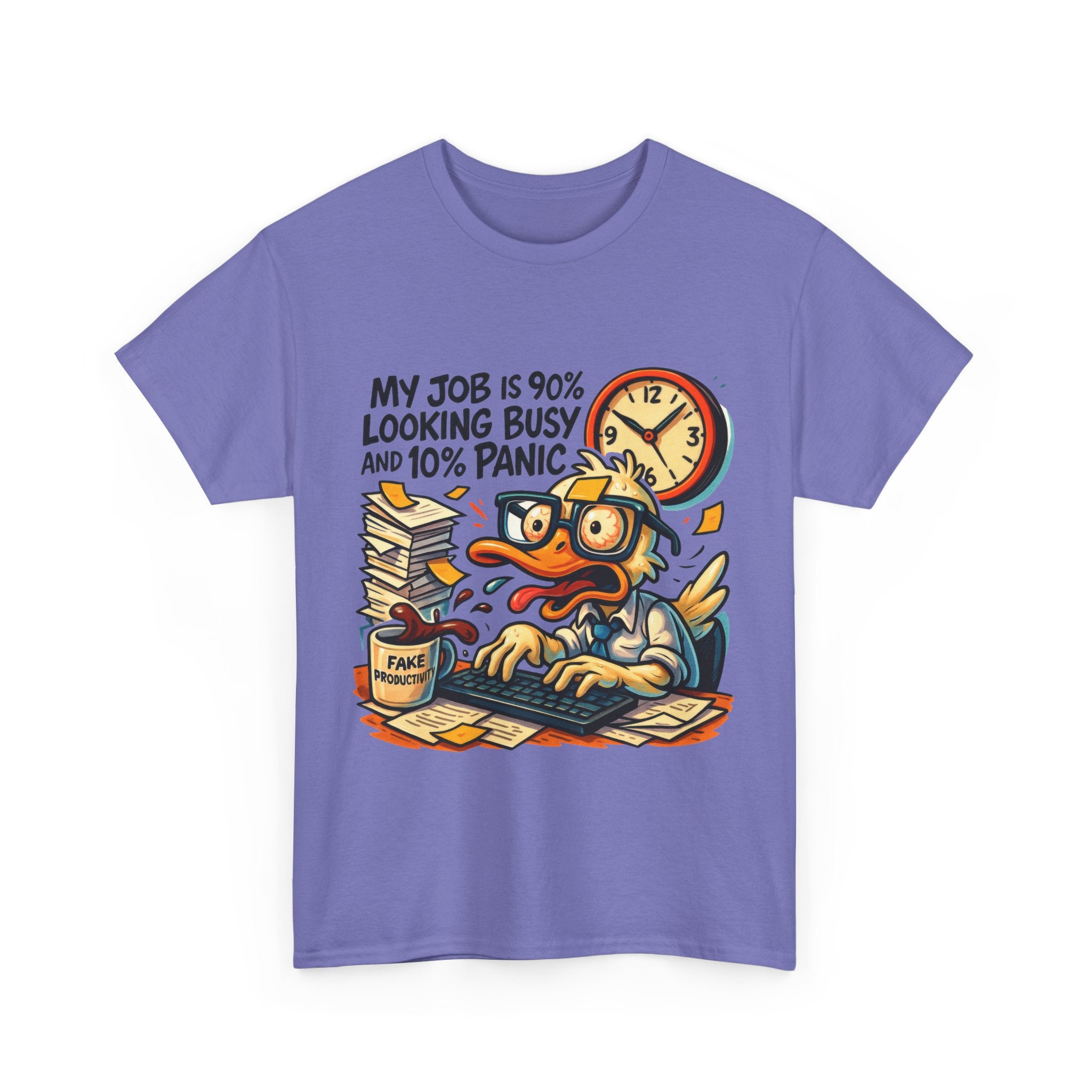 Humorous Work Tee: My Job is 90% Looking Busy, Fun Office Shirt, Gift for Coworkers, Unisex Tee, Casual Wear, Funny Job Humor