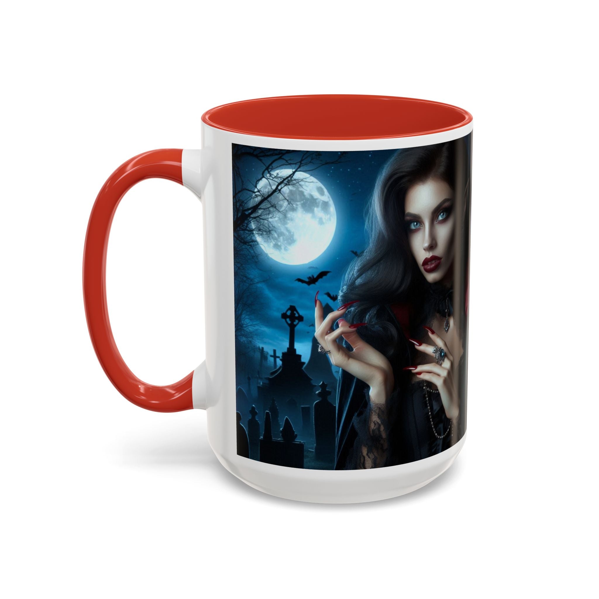 halloween Gothic Vampire Coffee Mug – 11/15oz full moon graveyard
