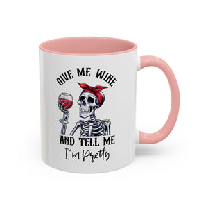 Skeleton Wine Coffee Mug, Funny Gift for Wine Lovers, Halloween Decor, Office Coffee Cup, Unique Skeleton Mug
