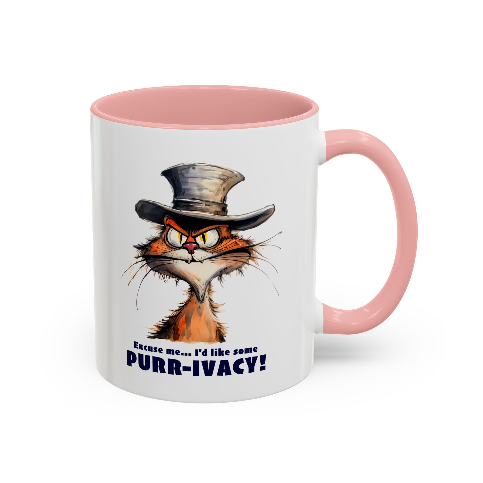 Funny Cat Coffee Mug - Purr-ivacy & Puppy Humor, Gifts for Cat Lovers, Home Office Accessories, Birthday, Pet Owner Mug