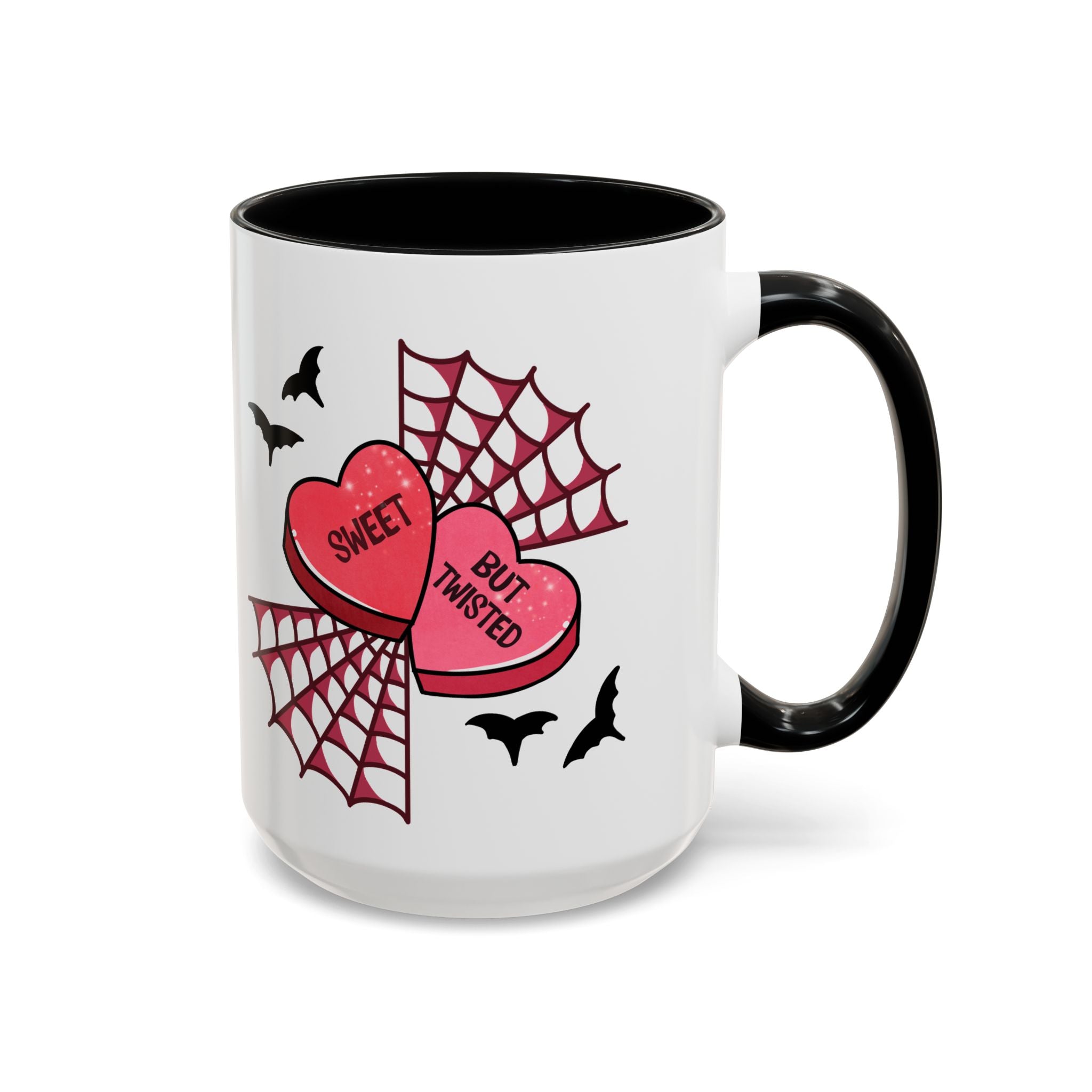 Sweet But Twisted Coffee Mug — Halloween Candy Heart Accent Mug