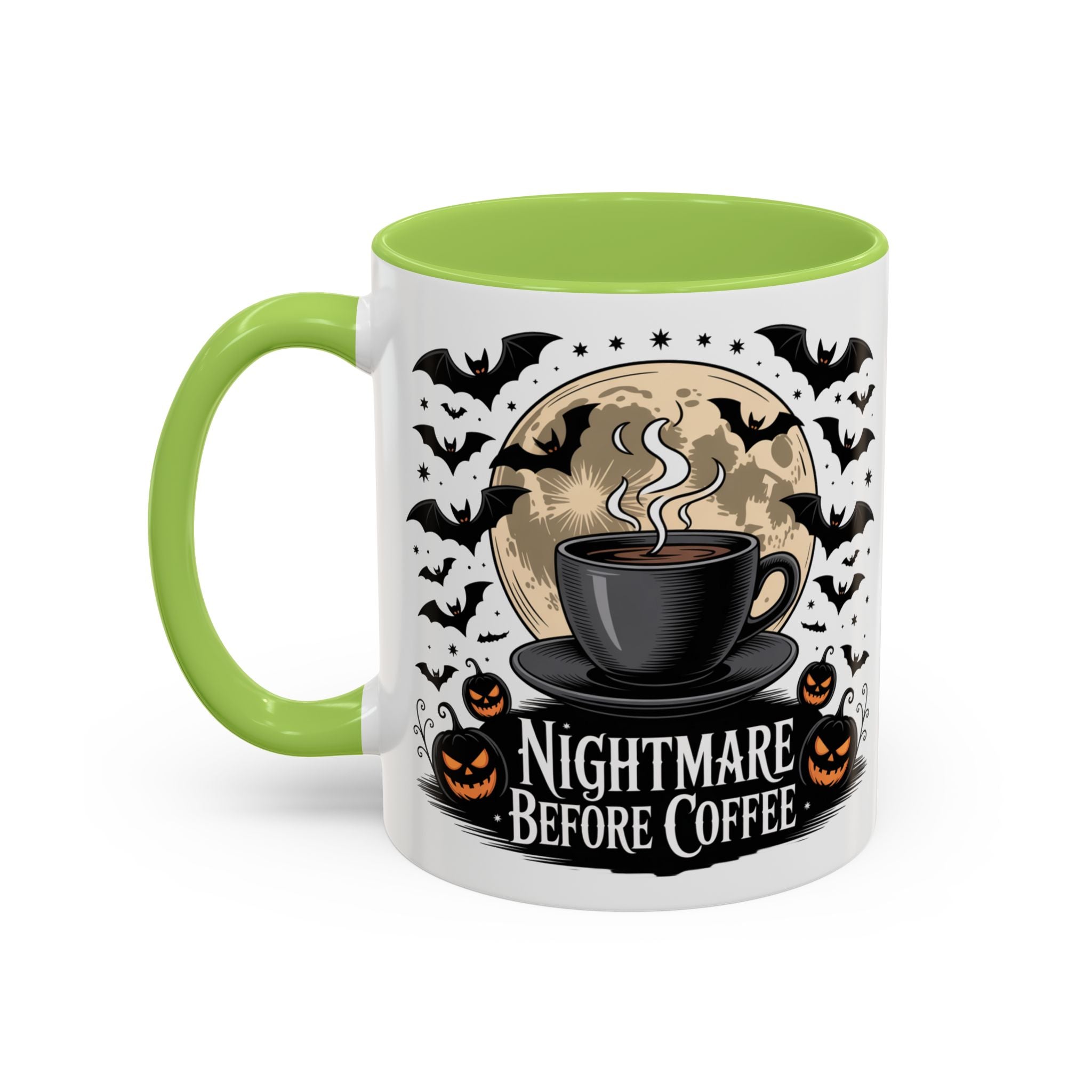 Halloween-Themed Coffee Mug: Nightmare Before Coffee funny art