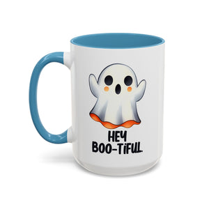 Hey Boo-tiful Ghost Coffee Mug, Halloween Mug, Cute Gift, Spooky Decor, Fun Mug