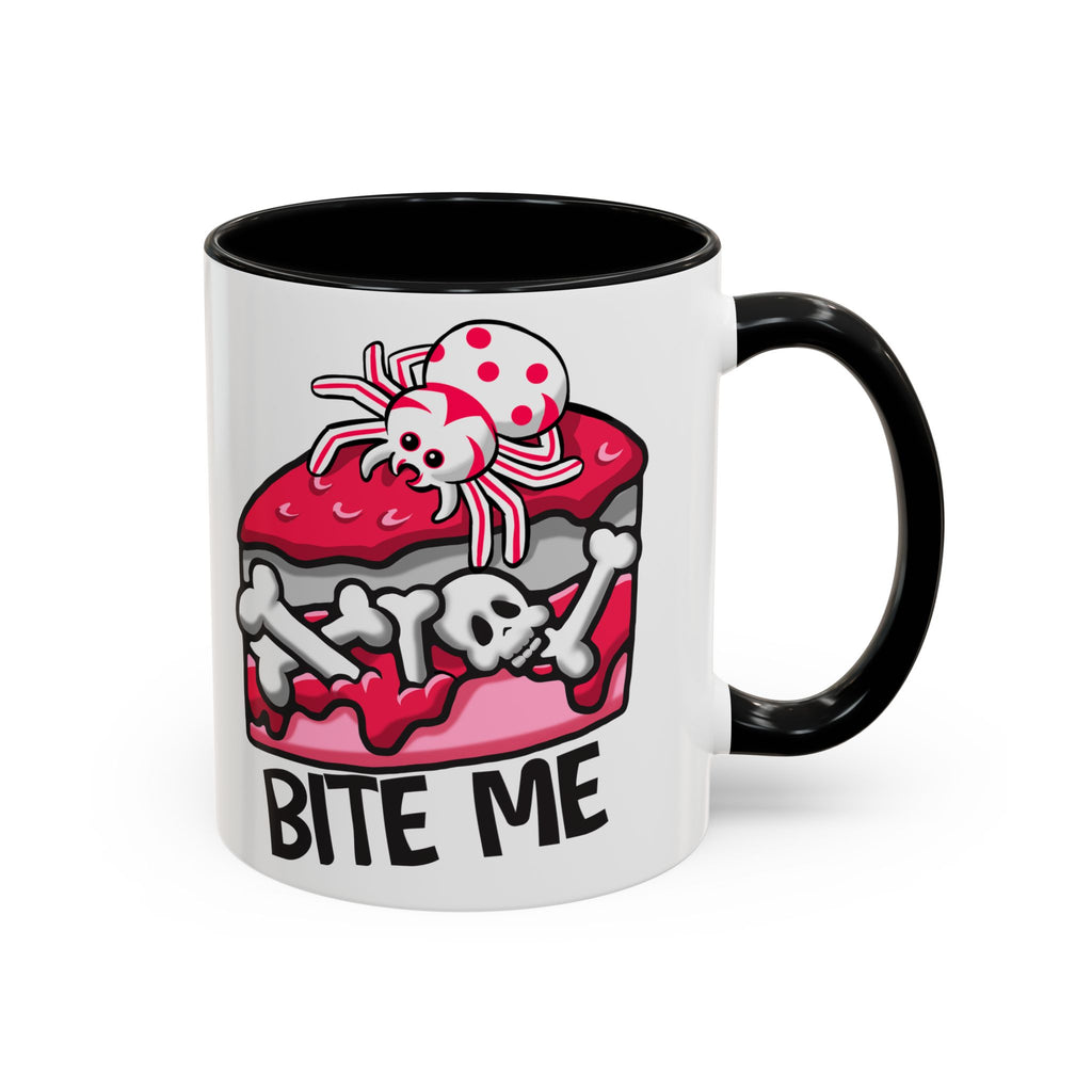 Bite Me Coffee Mug — Cute Creepy Spider Cake Accent Mug anti valentine