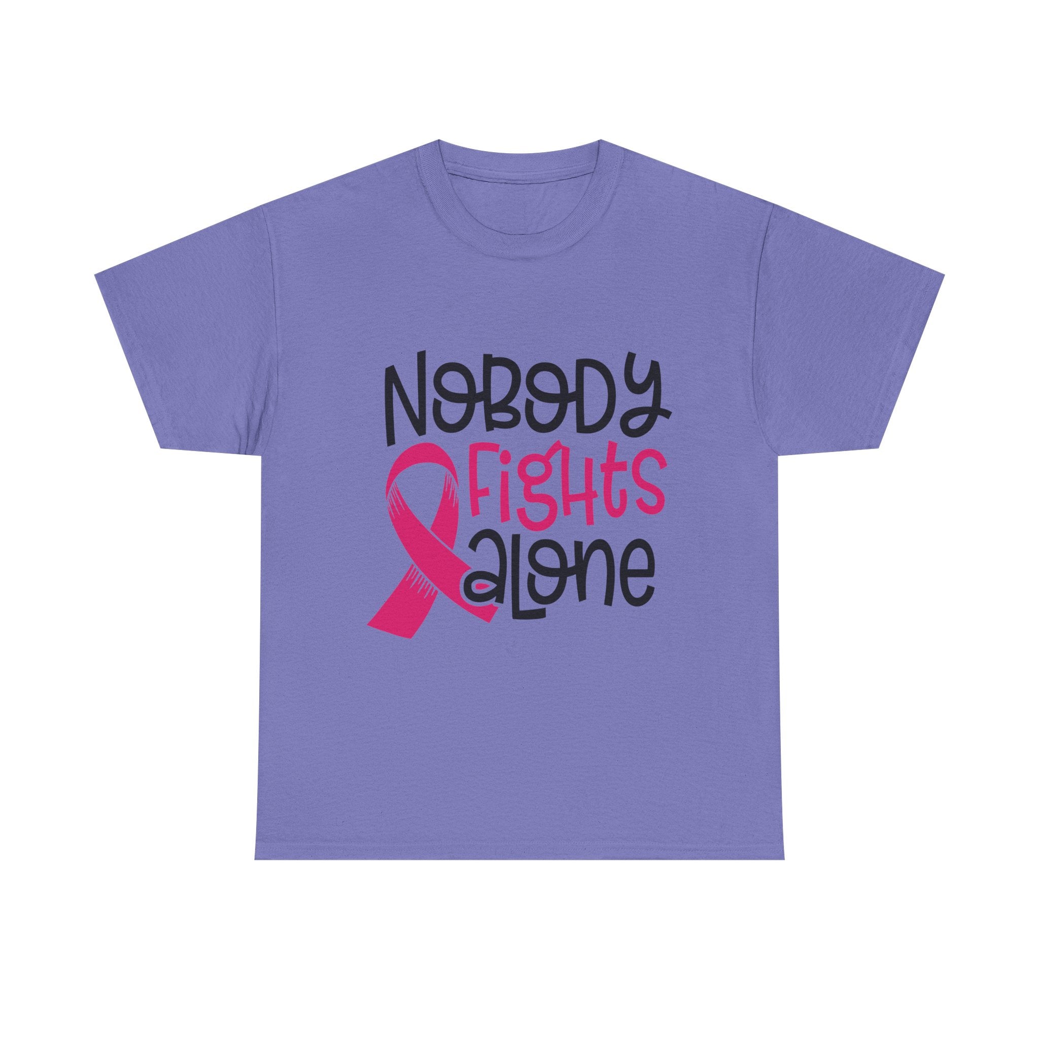 Empowering Awareness Tee - Nobody Fights Alone, Unisex Cotton T-Shirt, Supportive Gift, Breast Cancer Awareness, Inspirational Shirt