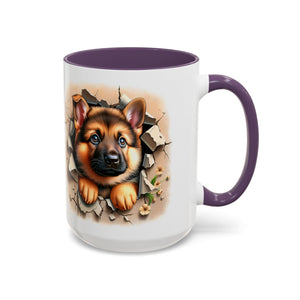 German Shepherd Accent Coffee Mug | Dog Lover Gift, Tasty Hot Beverage Cup, Pet Themed Kitchenware, Animal Adoption Cup, Unique Pet Gift