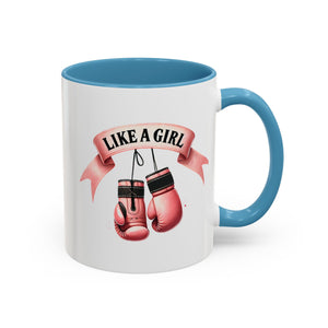 Boxing Motivation Coffee Mug | Like a Girl | Empowerment Gift, Sports Mug, Inspirational Gift, Fitness Accessory, Coffee Lover