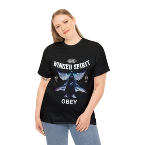 Obey winged spirit gothic Unisex Heavy Cotton Tee mens black