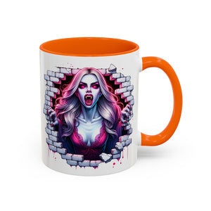 Vampire Wall Art Coffee Mug - Gothic,  Perfect Gift for Halloween, Unique Art Mug, Monster Mug, Fantasy Drinkware