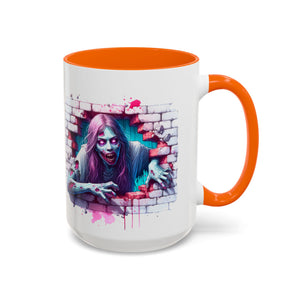 Spooky Zombie Accent Coffee Mug | Halloween Gift, Horror Decor, Unique Coffee Cup, Gothic Style, Zombie Art