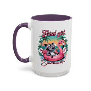 Feral Girl Summer Coffee Mug - Accent Design for Animal Lovers