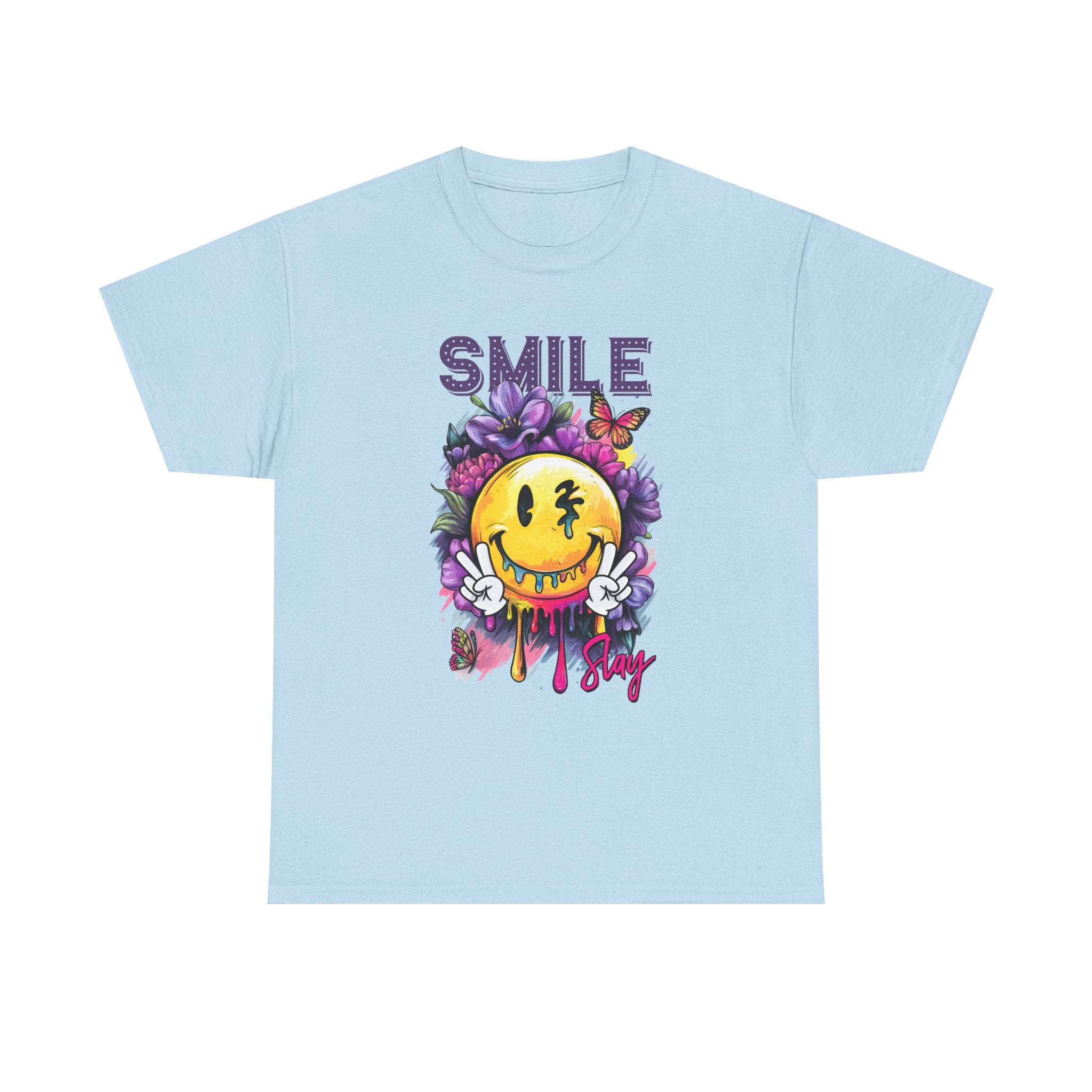 Smile Floral Graphic Tee unisex cotton tee gothic