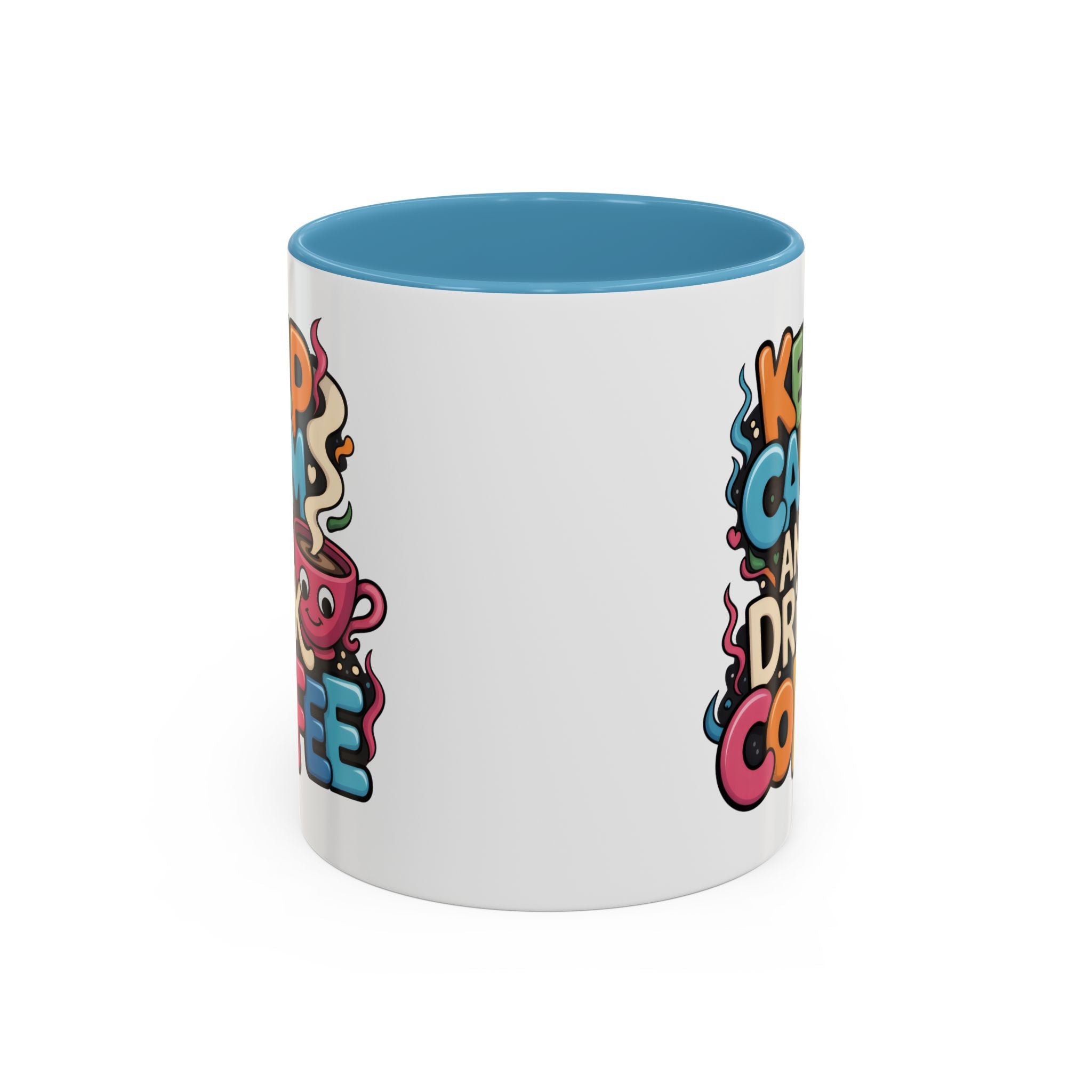 Keep Calm and Drink Coffee Mug - Fun Colorful Ceramic Coffee Cup funny