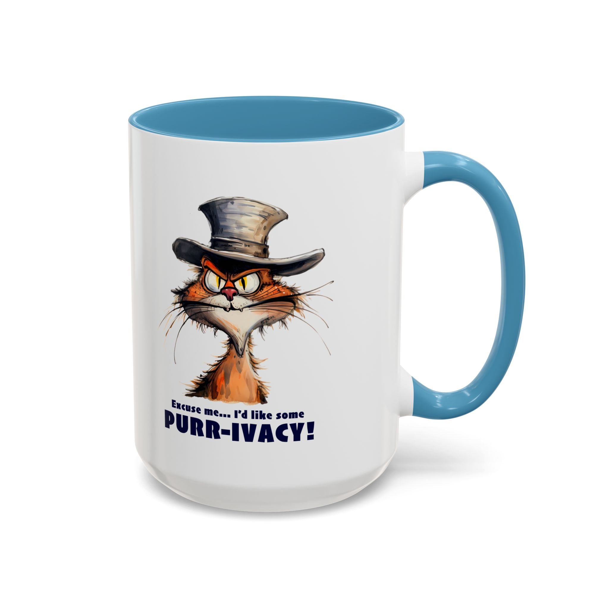 Funny Cat Coffee Mug - Purr-ivacy & Puppy Humor, Gifts for Cat Lovers, Home Office Accessories, Birthday, Pet Owner Mug