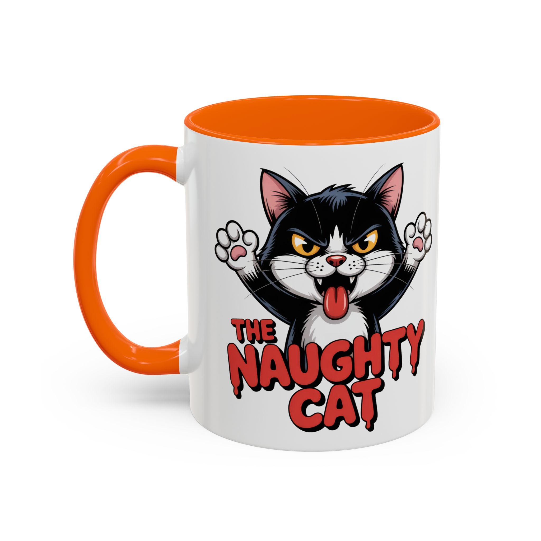 The Naughty Cat Accent Coffee Mug — Funny Cat Lover Gift (11/15oz)