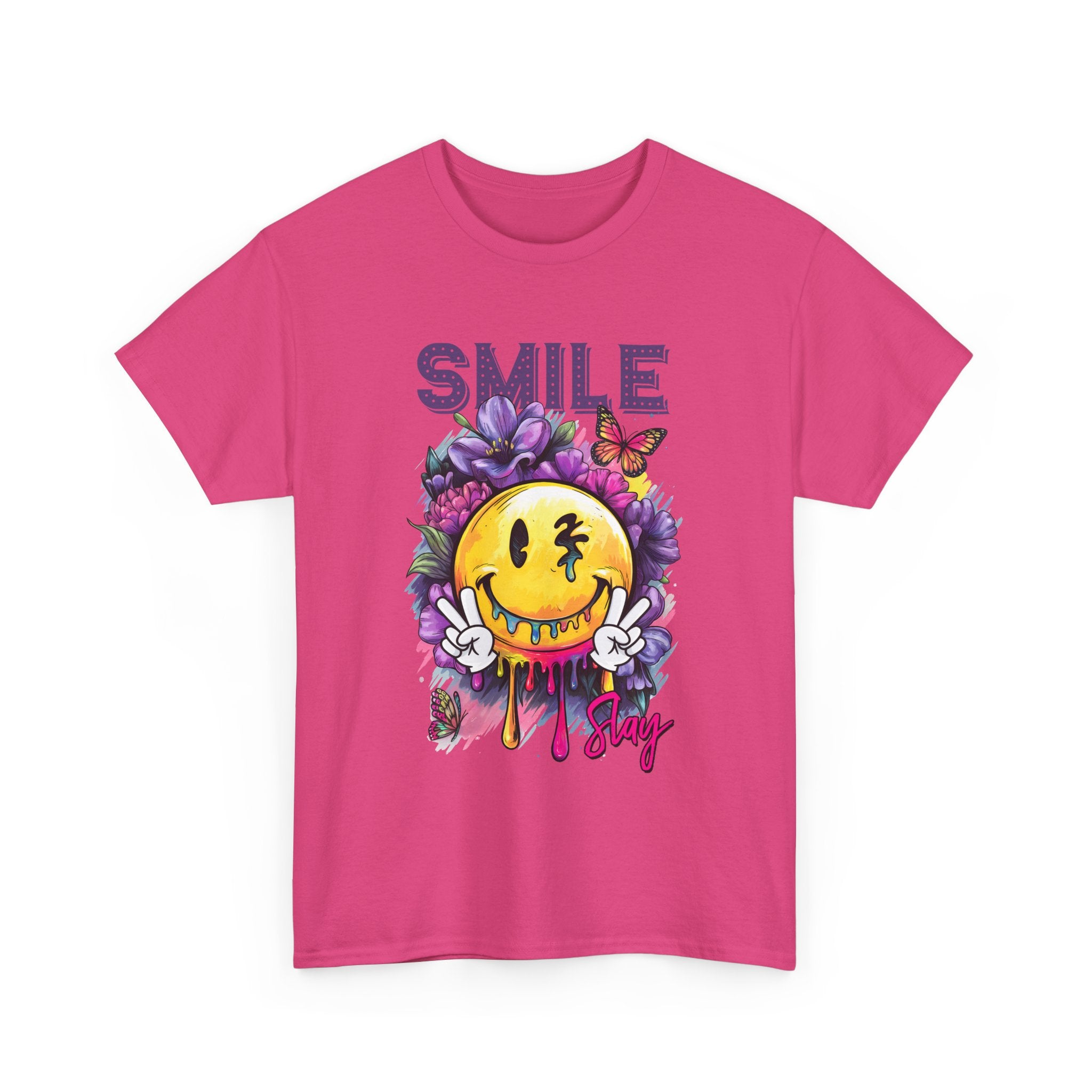 Smile Floral Graphic Tee unisex cotton tee gothic