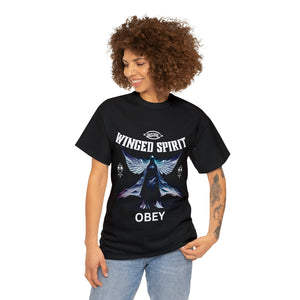 Obey winged spirit gothic Unisex Heavy Cotton Tee mens black