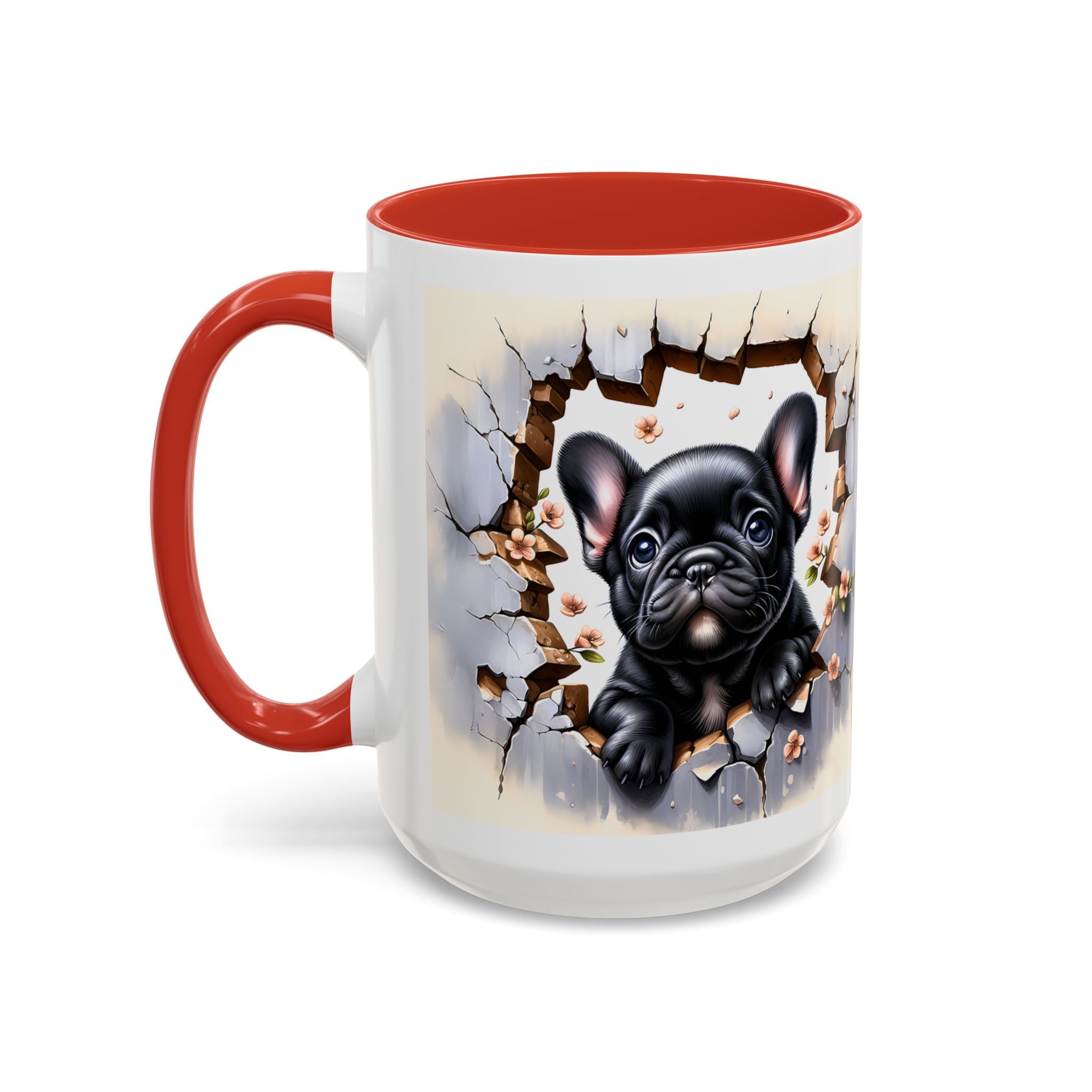 Cute French Bulldog Accent Coffee Mug, Pet Lover Gift, Dog Lover Mug, Home Office Coffee Cup, Unique Animal Print Mug