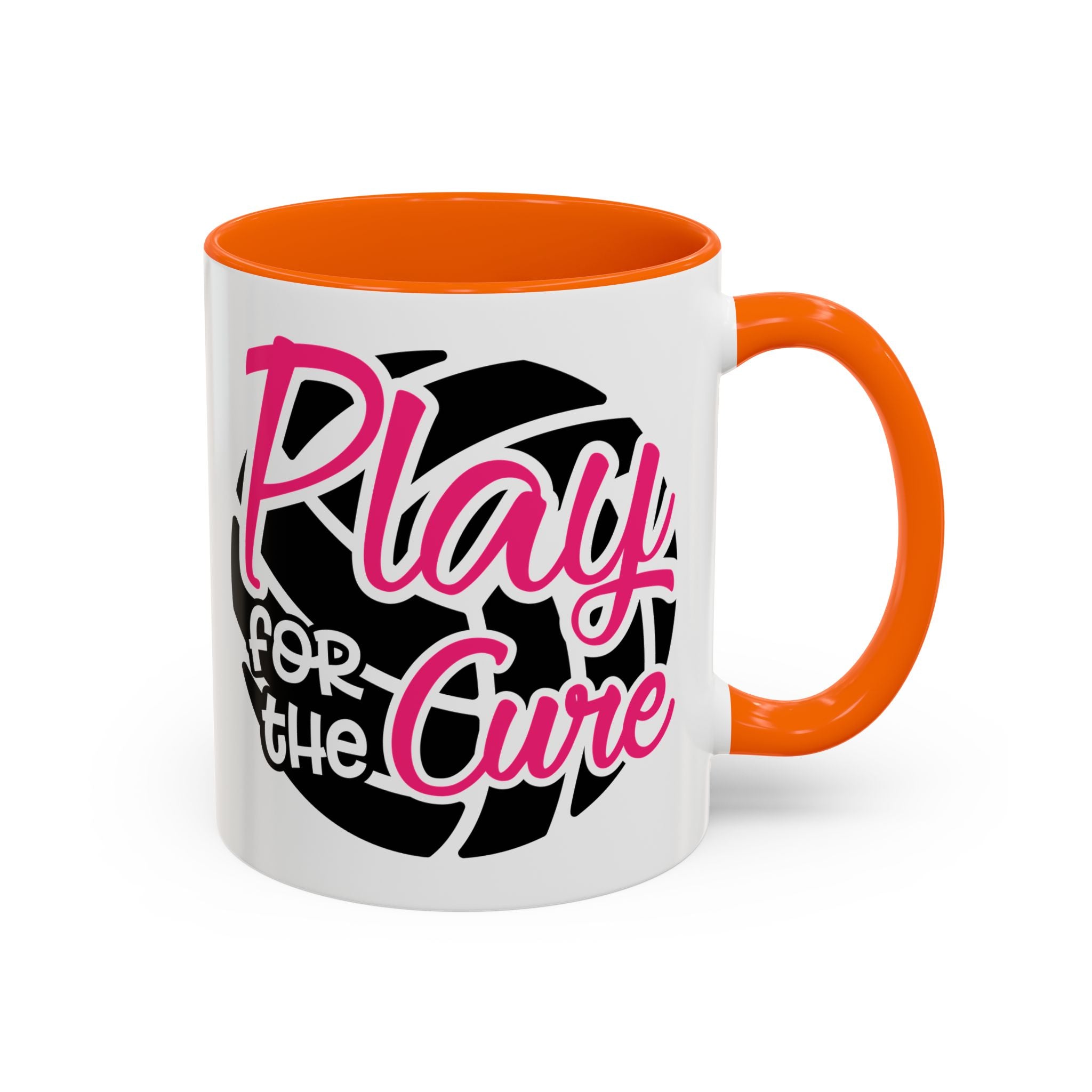 Volleyball  Coffee Mug, Play for the Cure Cup, Sports Gift , Athletes, Cancer Awareness, Inspirational Mug